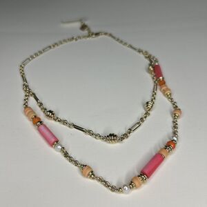 NWT Kendra Scott Rachel Multi Strand Necklace Pink/Gold Layered Jewelry Vibrant